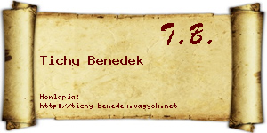 Tichy Benedek névjegykártya